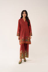 2 Piece Printed Slub Khaddar Printed (CP0258)